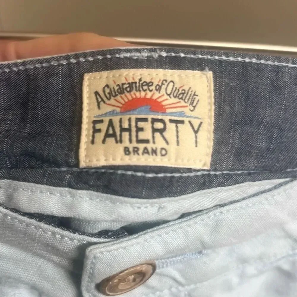 ✨Faherty Stretch Malibu 9” Baby Blue Sz 34 Shorts✨